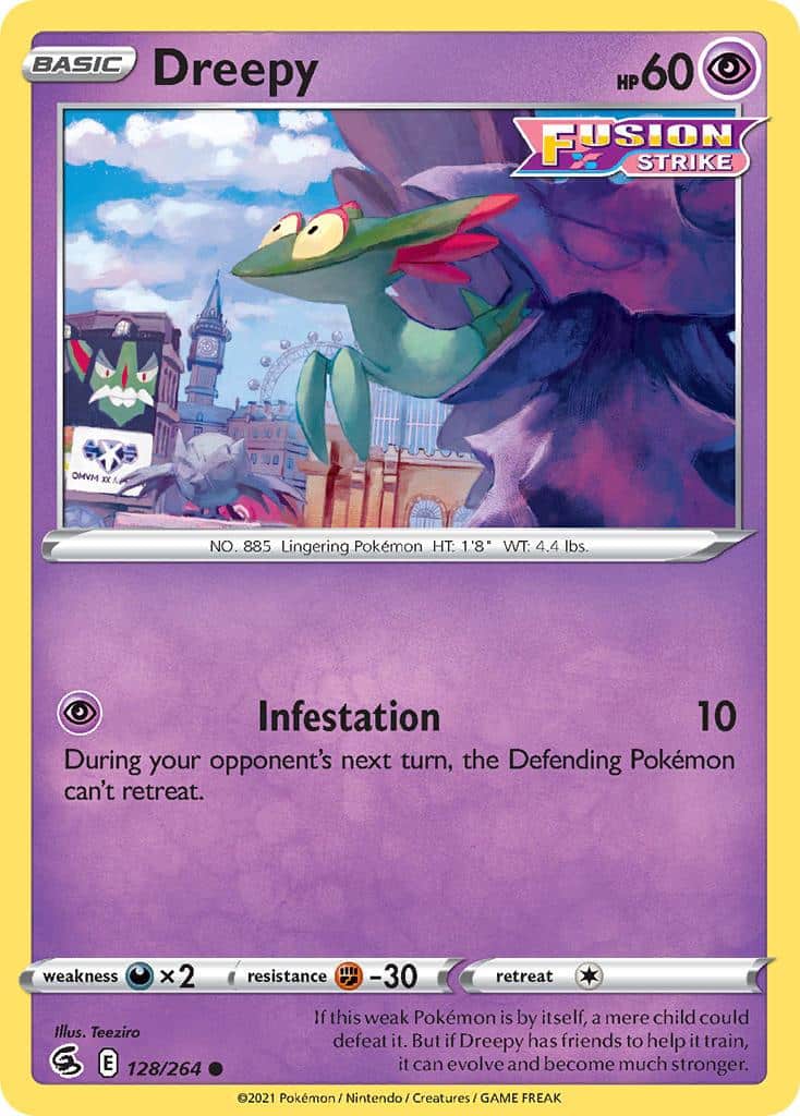 2021 Pokemon Trading Card Game Fusion Strike Set List 128 Dreepy