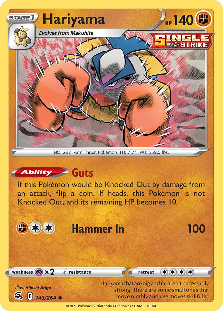 2021 Pokemon Trading Card Game Fusion Strike Set List 143 Hariyama