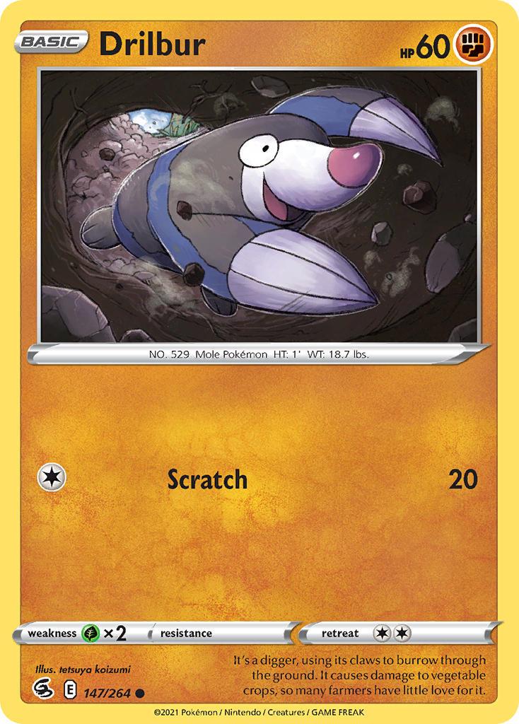 2021 Pokemon Trading Card Game Fusion Strike Set List 147 Drilbur