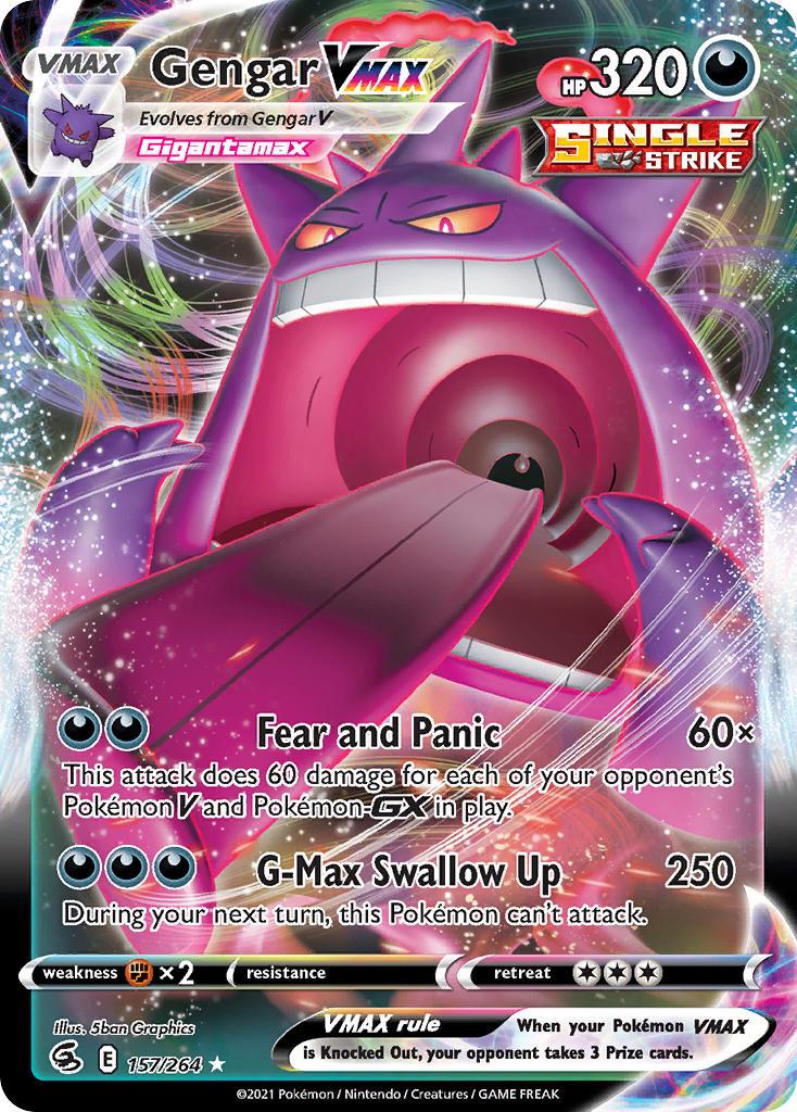 2021 Pokemon Trading Card Game Fusion Strike Set List 157 Gengar VMAX
