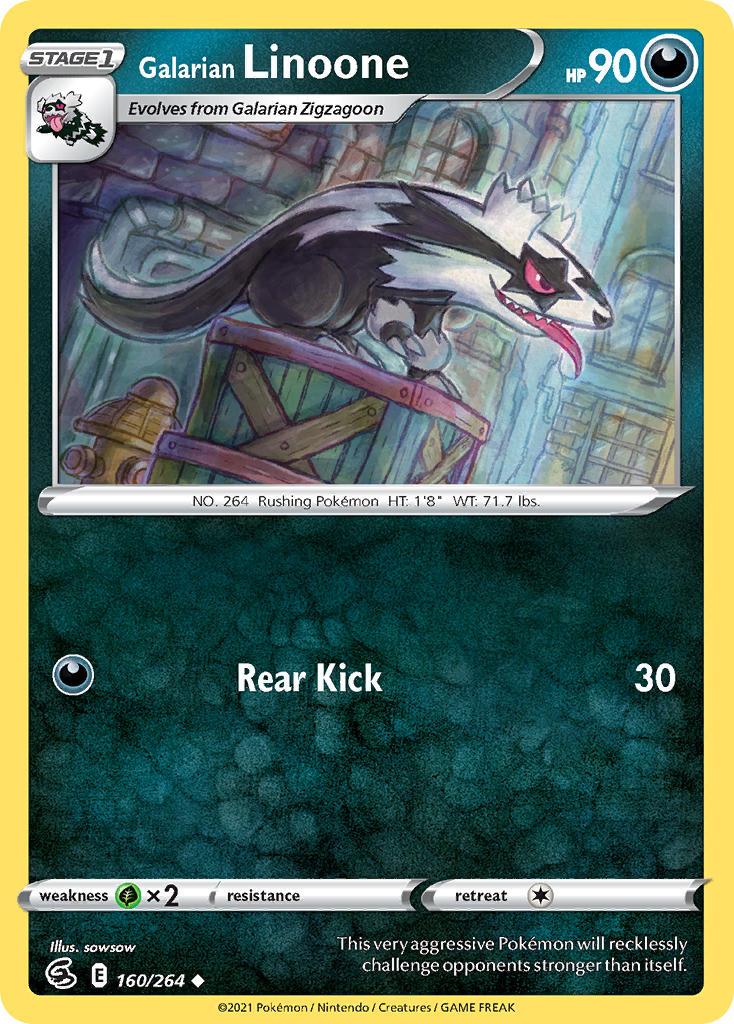 2021 Pokemon Trading Card Game Fusion Strike Set List 160 Galarian Linoone