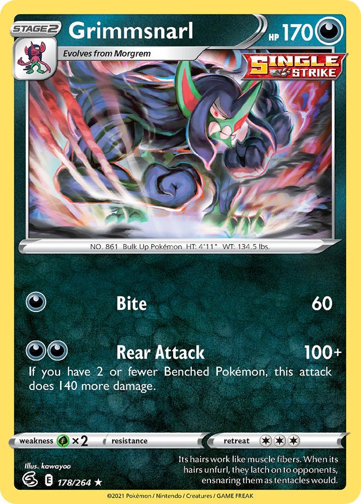 2021 Pokemon Trading Card Game Fusion Strike Set List 178 Grimmsnarl