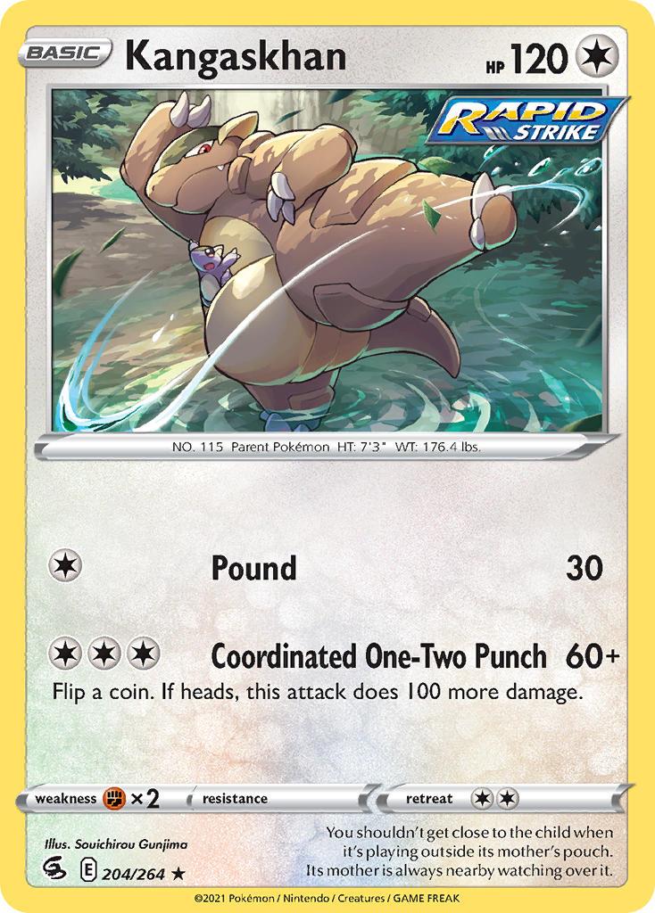 2021 Pokemon Trading Card Game Fusion Strike Set List 204 Kangaskhan