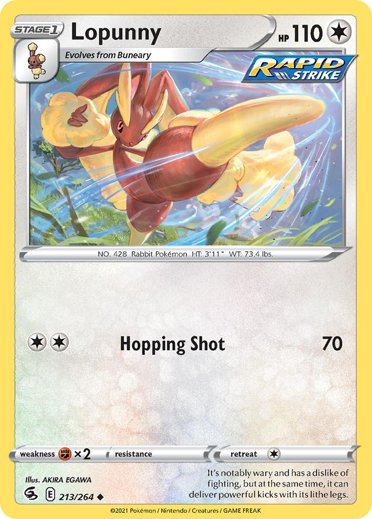 2021 Pokemon Trading Card Game Fusion Strike Set List 213 Lopunny