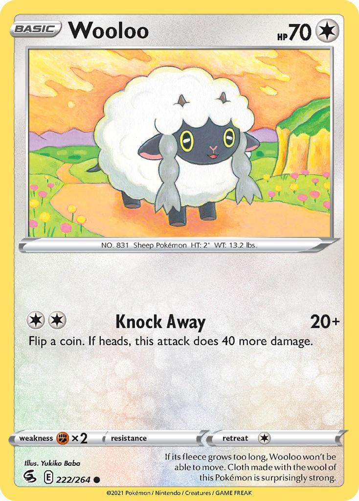 2021 Pokemon Trading Card Game Fusion Strike Set List 222 Wooloo