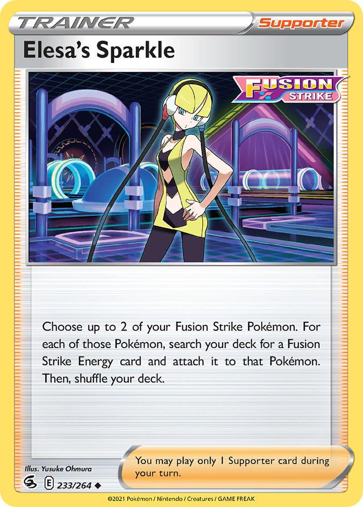 2021 Pokemon Trading Card Game Fusion Strike Set List 233 Elesas Sparkle