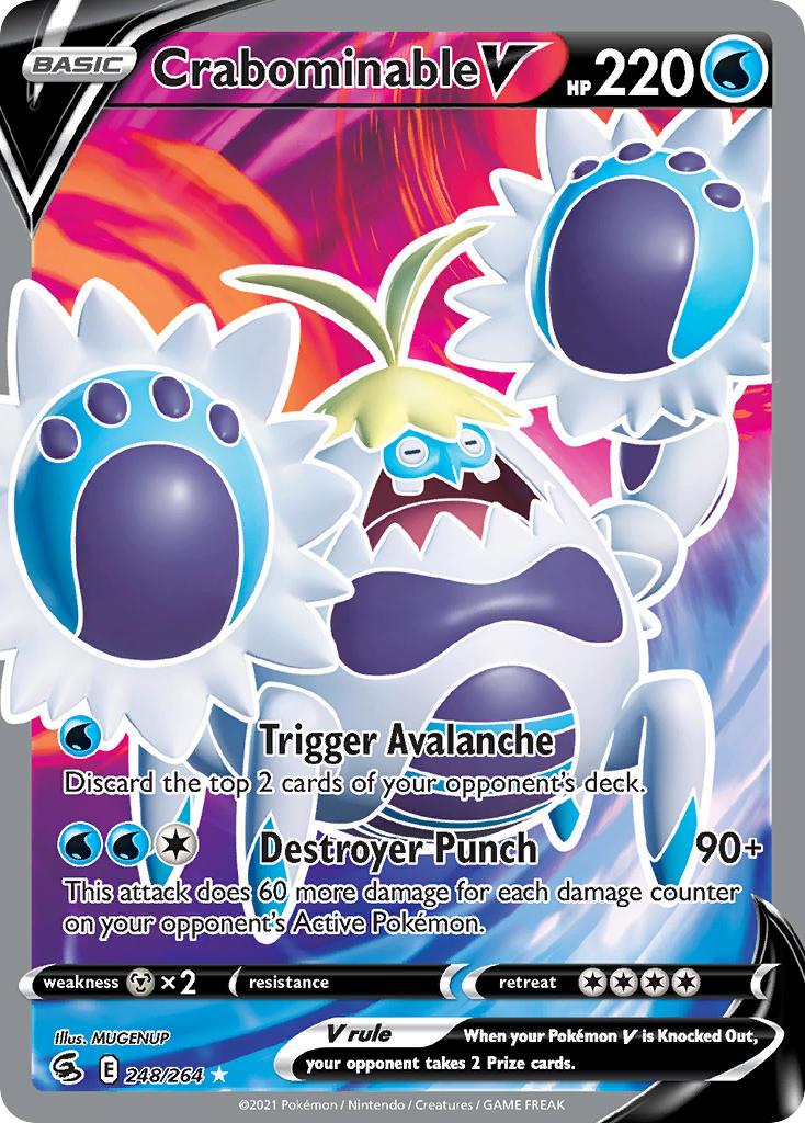 2021 Pokemon Trading Card Game Fusion Strike Set List 248 Crabominable V