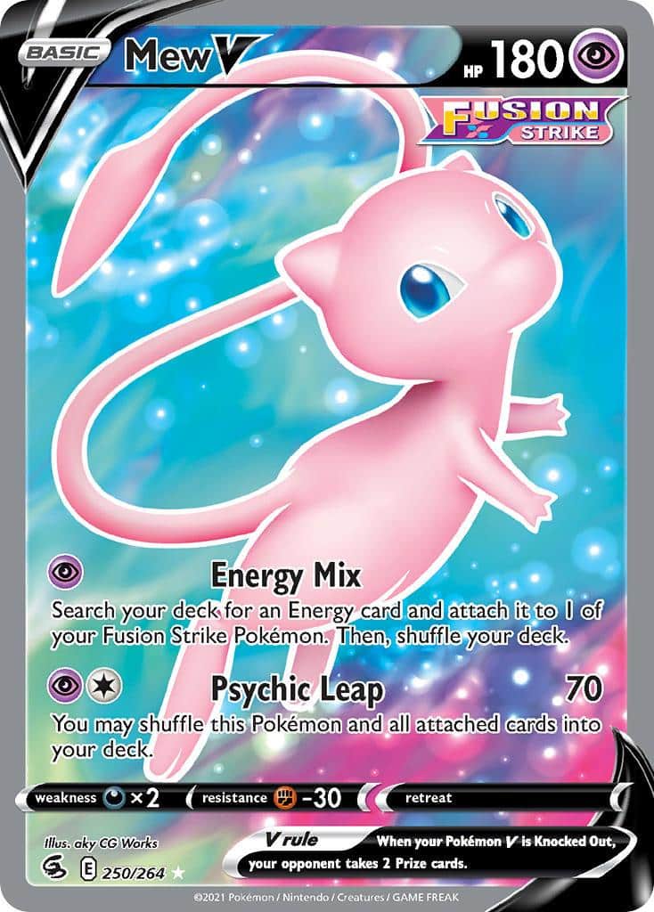 2021 Pokemon Trading Card Game Fusion Strike Set List 250 Mew V