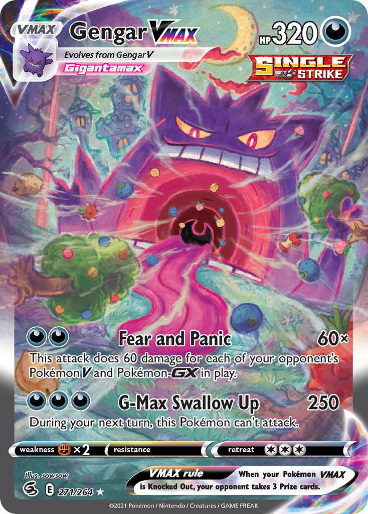 2021 Pokemon Trading Card Game Fusion Strike Set List 271 Gengar VMAX