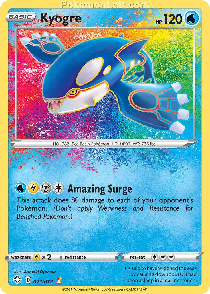 2021 Pokemon Trading Card Game Shining Fates Price List – 21 Kyogre