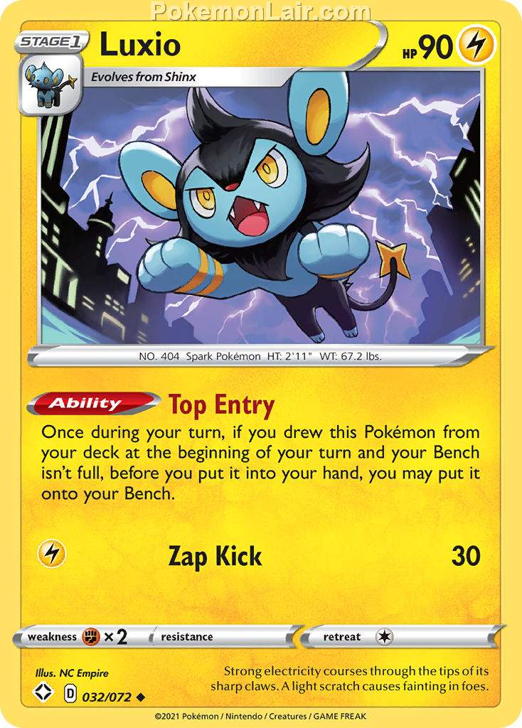 2021 Pokemon Trading Card Game Shining Fates Price List – 32 Luxio