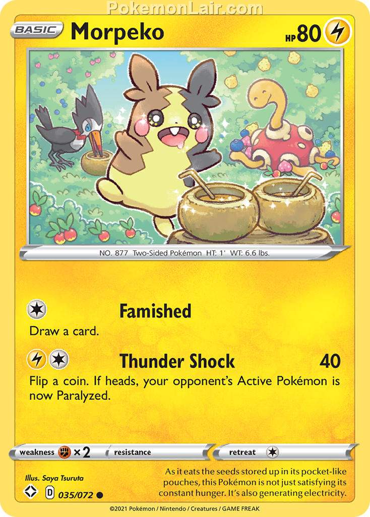 2021 Pokemon Trading Card Game Shining Fates Price List – 35 Morpeko