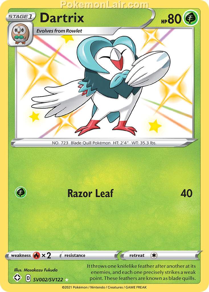 2021 Pokemon Trading Card Game Shining Fates Price List – SV002 Dartrix