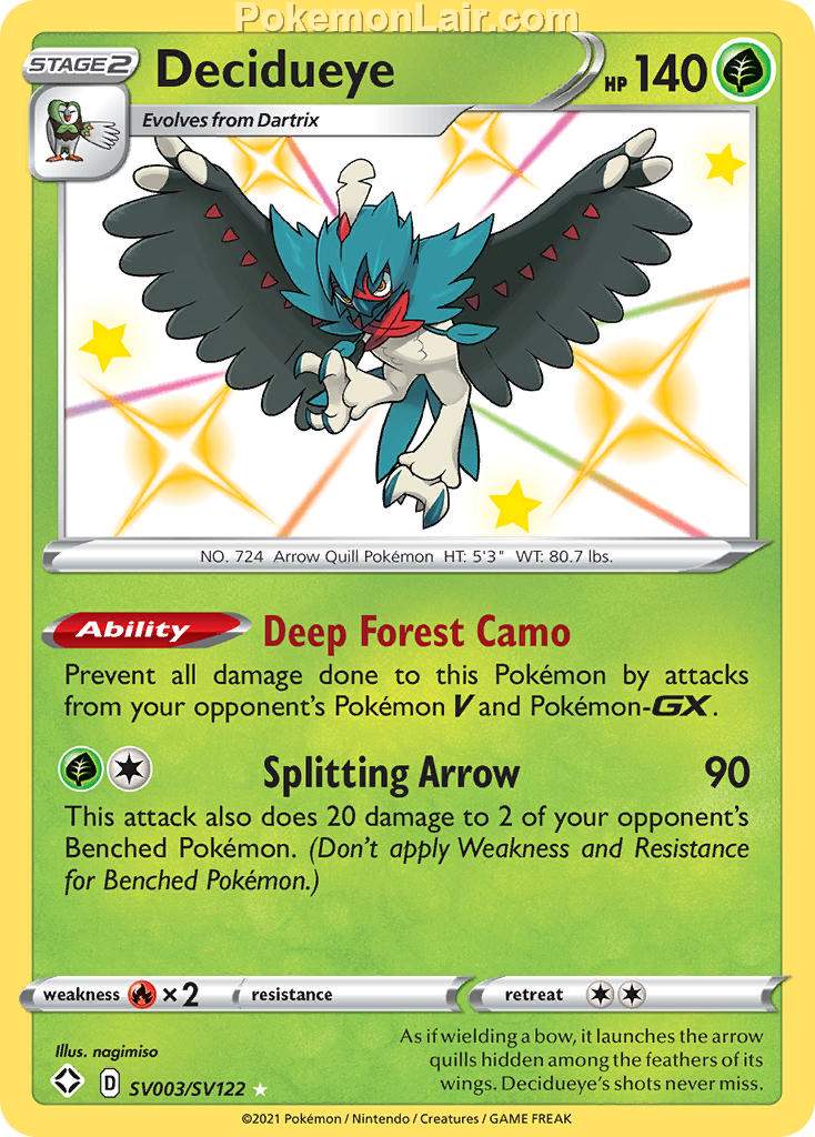 2021 Pokemon Trading Card Game Shining Fates Price List – SV003 Decidueye