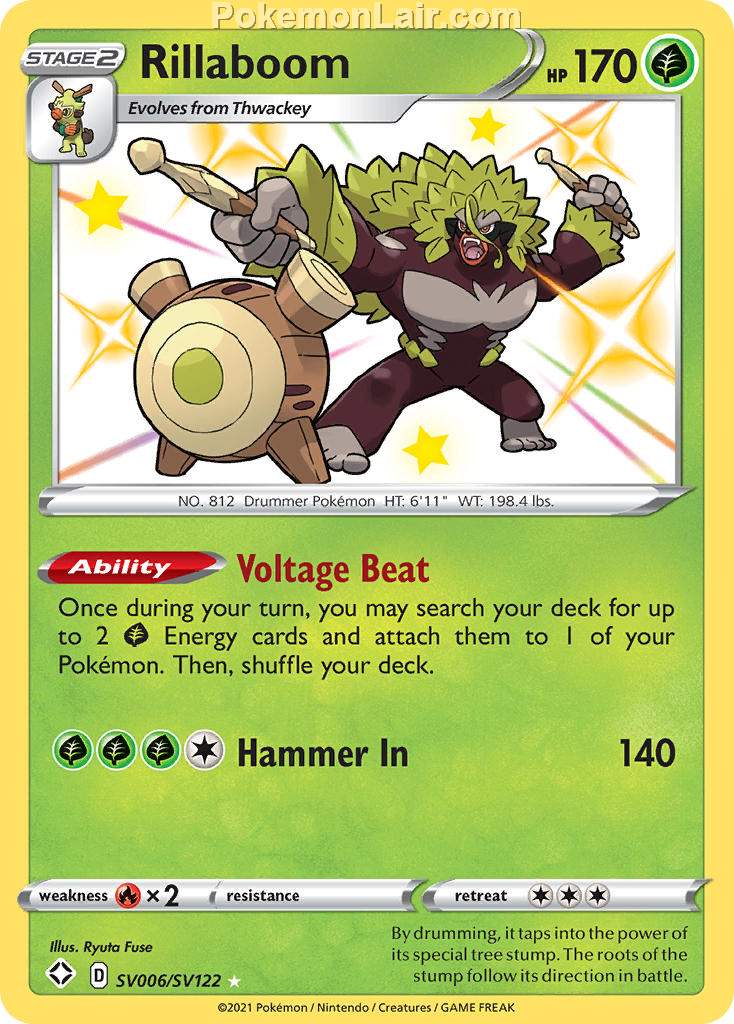 2021 Pokemon Trading Card Game Shining Fates Price List – SV006 Rillaboom
