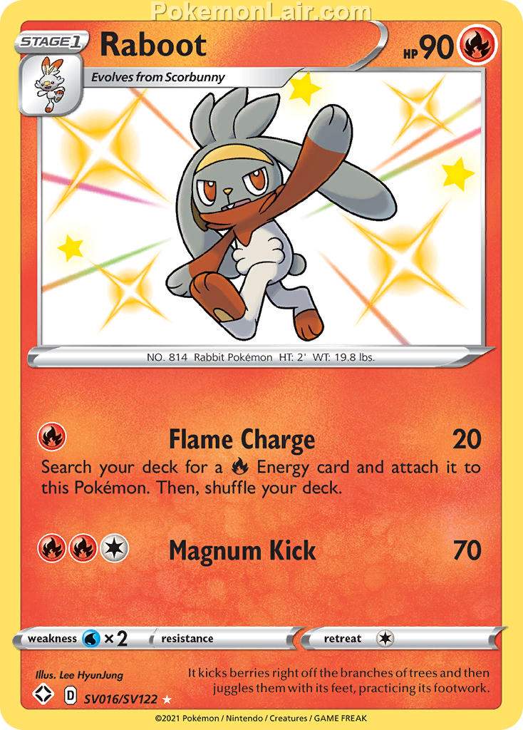 2021 Pokemon Trading Card Game Shining Fates Price List – SV016 Raboot