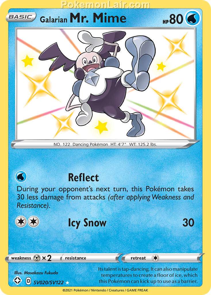 2021 Pokemon Trading Card Game Shining Fates Price List – SV020 Galarian Mr Mime