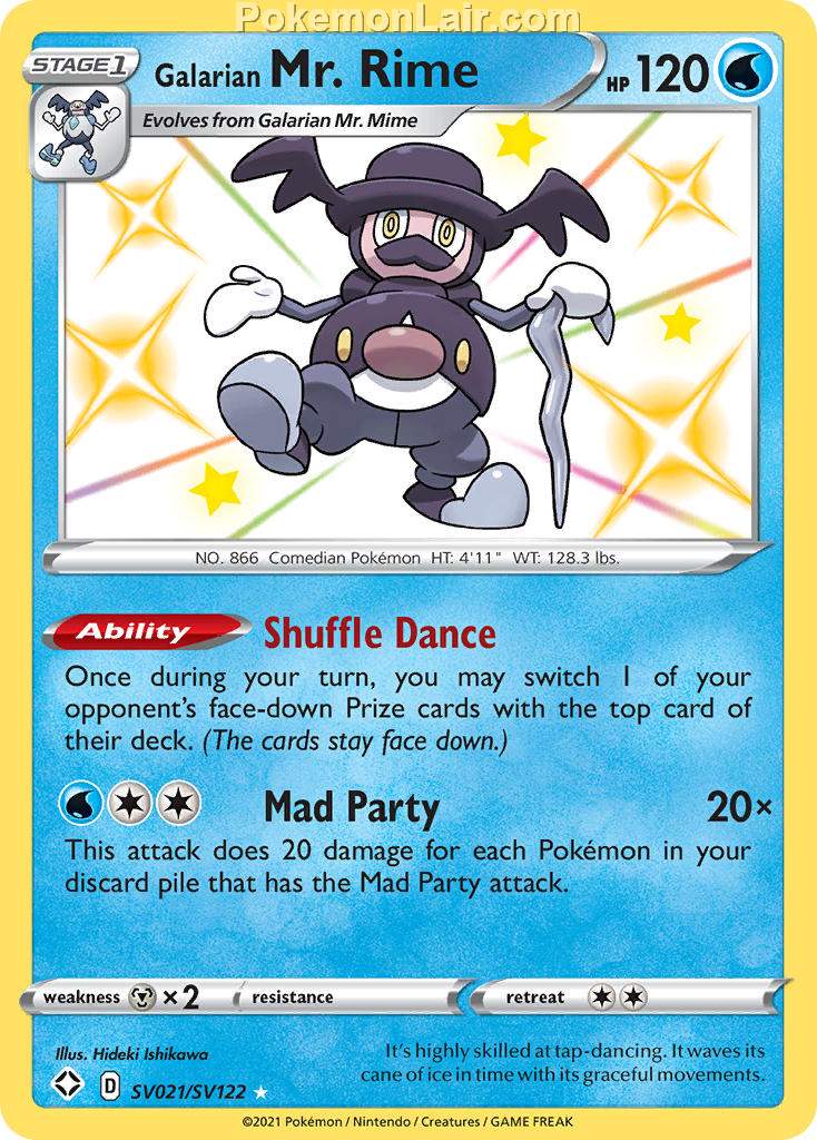 2021 Pokemon Trading Card Game Shining Fates Price List – SV021 Galarian Mr Rime