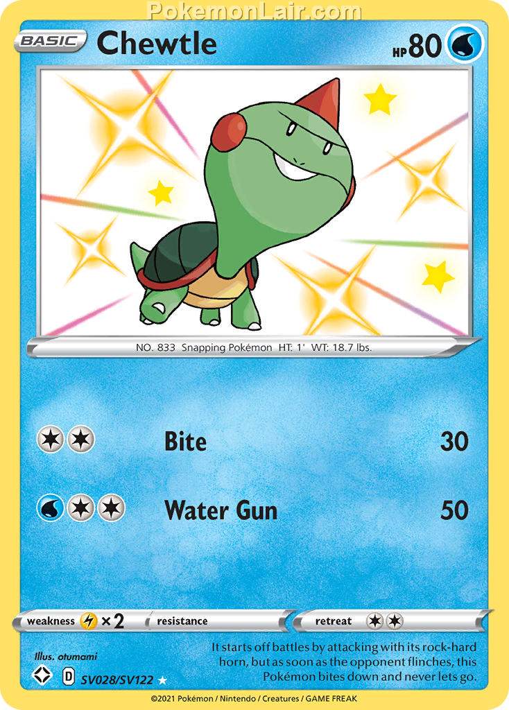 2021 Pokemon Trading Card Game Shining Fates Price List – SV028 Chewtle