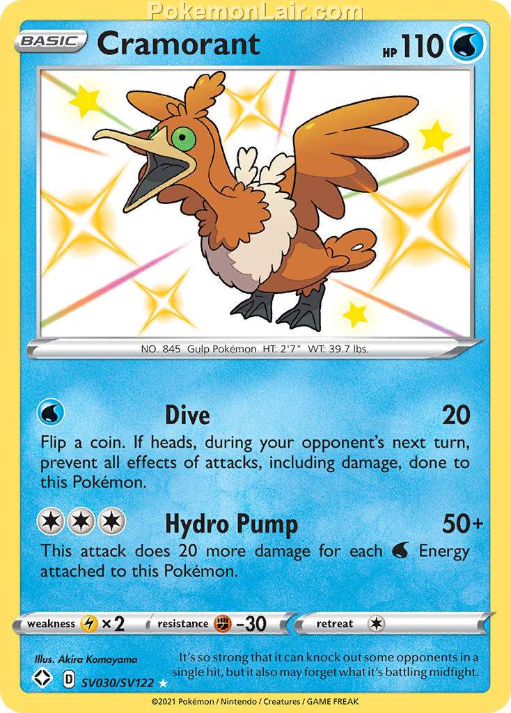 2021 Pokemon Trading Card Game Shining Fates Price List – SV030 Cramorant