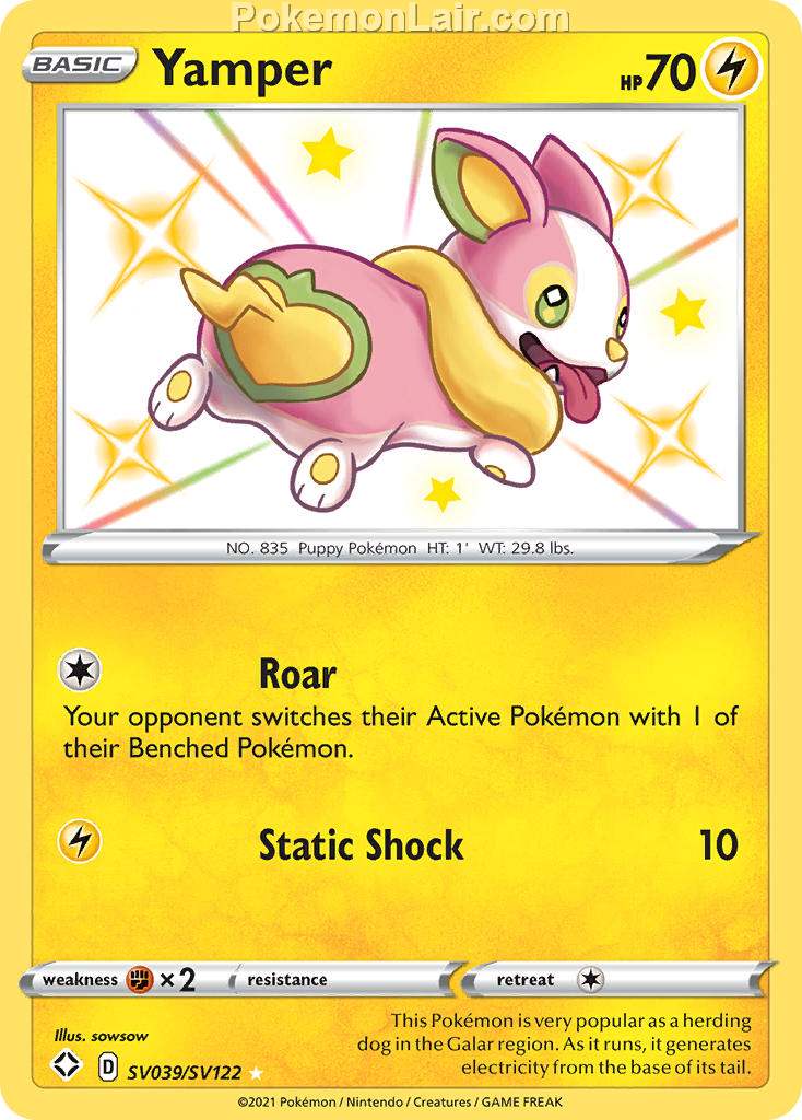 2021 Pokemon Trading Card Game Shining Fates Price List – SV039 Yamper