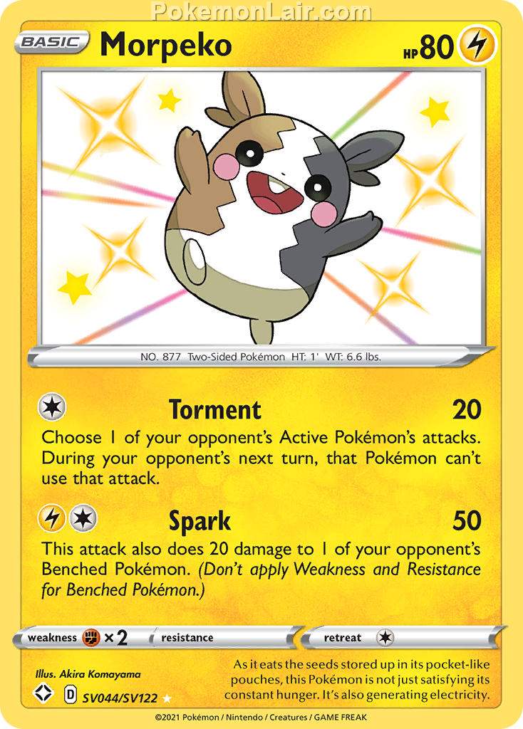 2021 Pokemon Trading Card Game Shining Fates Price List – SV044 Morpeko