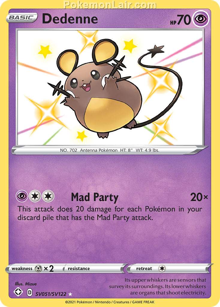 2021 Pokemon Trading Card Game Shining Fates Price List – SV051 Dedenne