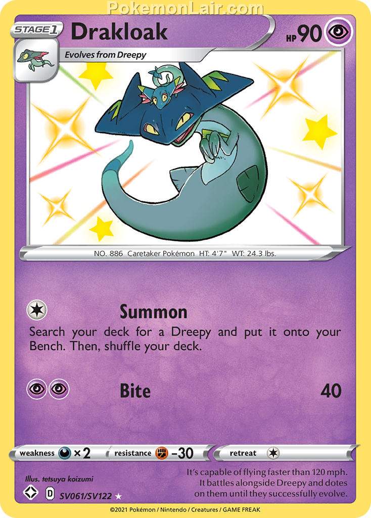 2021 Pokemon Trading Card Game Shining Fates Price List – SV061 Drakloak