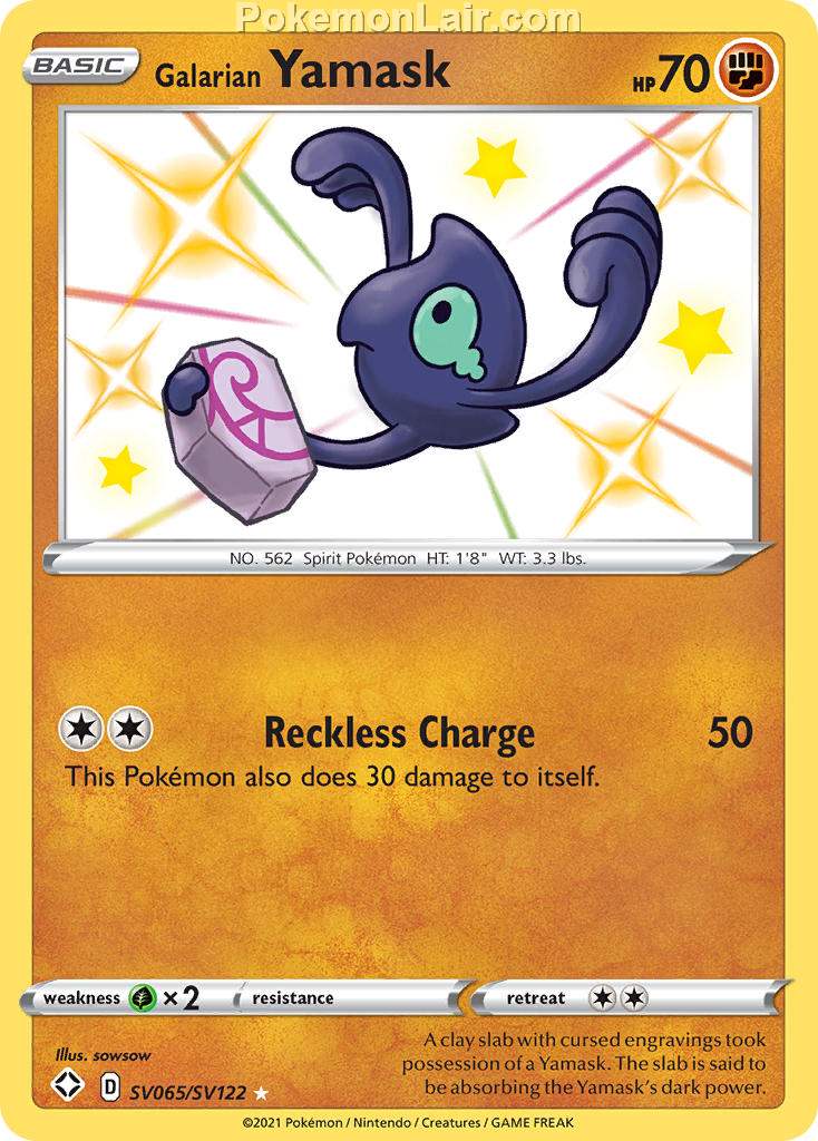 2021 Pokemon Trading Card Game Shining Fates Price List – SV065 Galarian Yamask