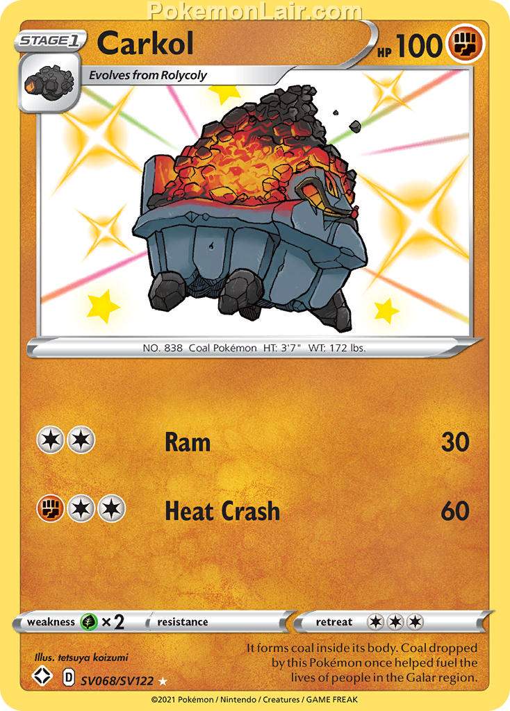 2021 Pokemon Trading Card Game Shining Fates Price List – SV068 Carkol