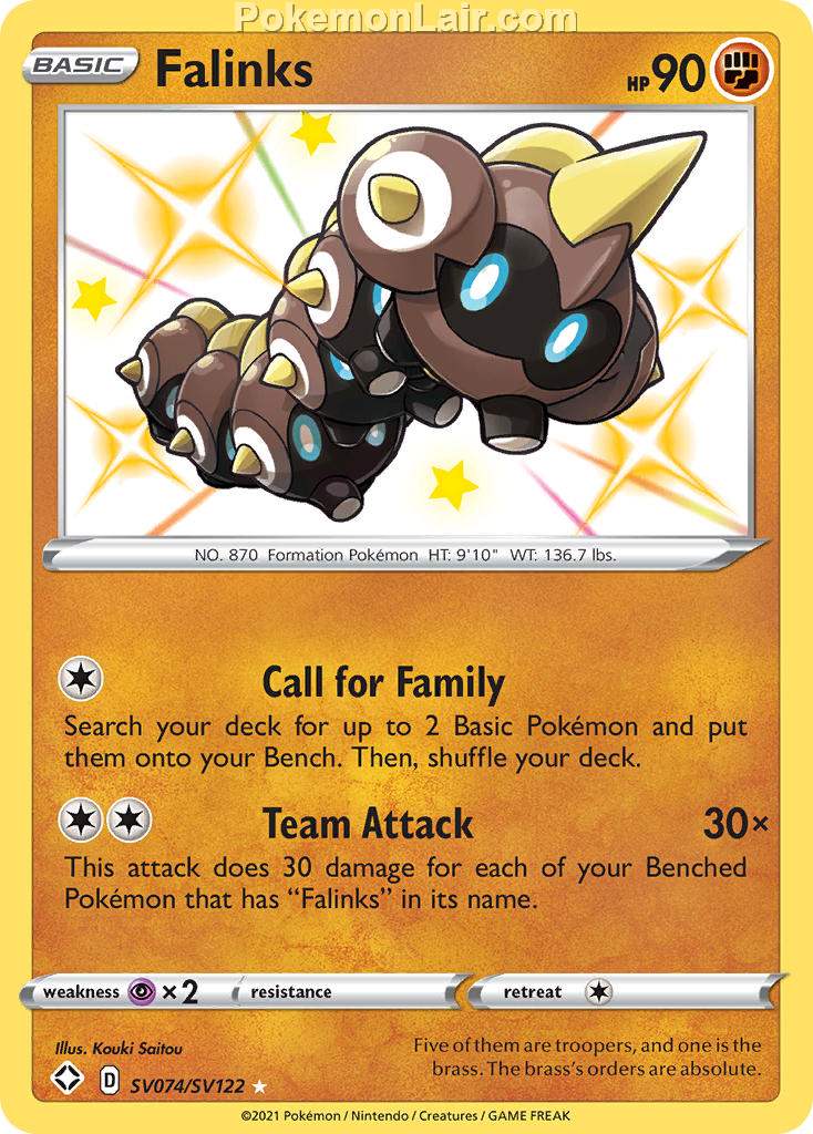 2021 Pokemon Trading Card Game Shining Fates Price List – SV074 Falinks