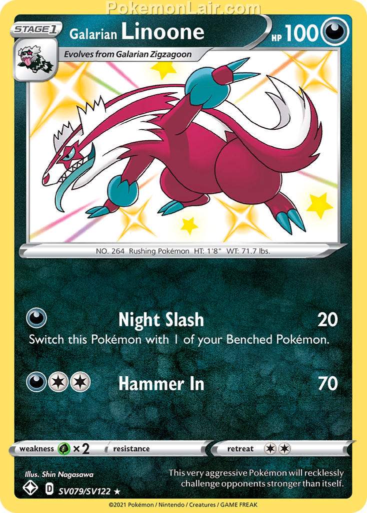 2021 Pokemon Trading Card Game Shining Fates Price List – SV079 Galarian Linoone