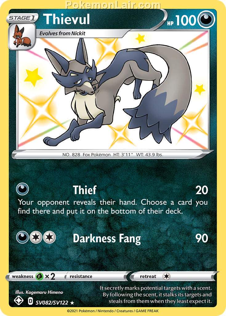 2021 Pokemon Trading Card Game Shining Fates Price List – SV082 Thievul