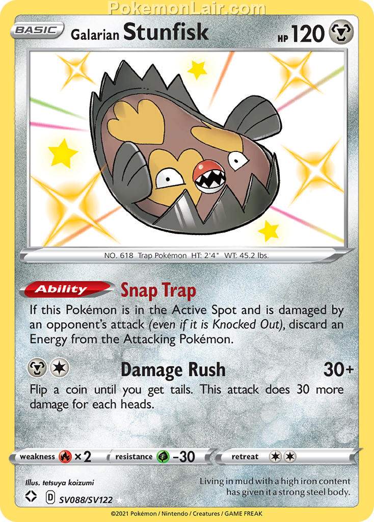 2021 Pokemon Trading Card Game Shining Fates Price List – SV088 Galarian Stunfisk