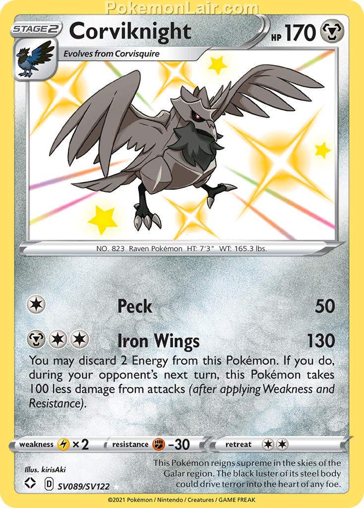 2021 Pokemon Trading Card Game Shining Fates Price List – SV089 Corviknight