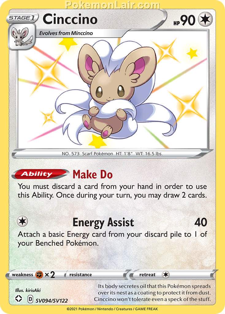 2021 Pokemon Trading Card Game Shining Fates Price List – SV094 Cinccino