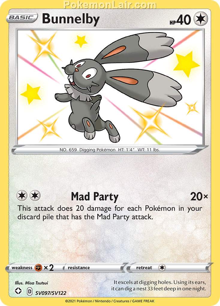 2021 Pokemon Trading Card Game Shining Fates Price List – SV097 Bunnelby