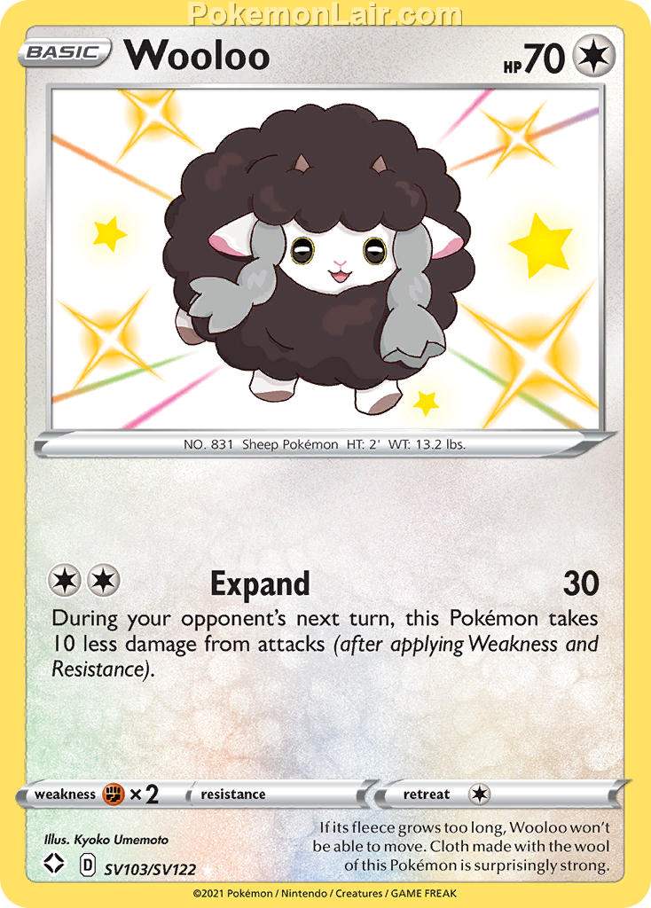 2021 Pokemon Trading Card Game Shining Fates Price List – SV103 Wooloo