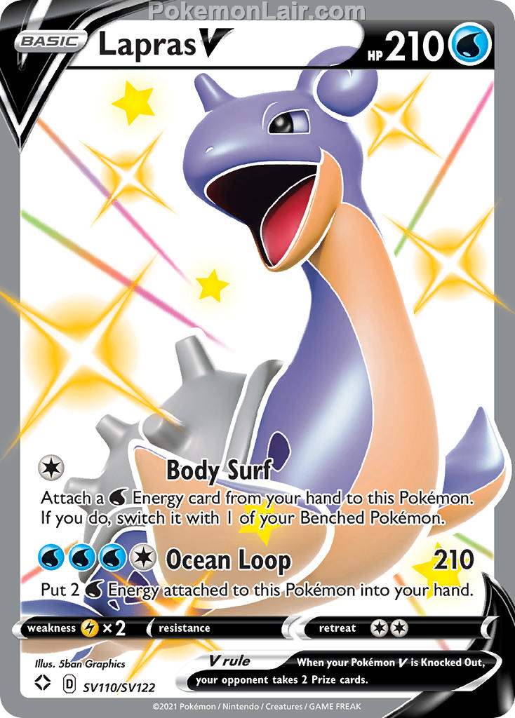 2021 Pokemon Trading Card Game Shining Fates Price List – SV110 Lapras V