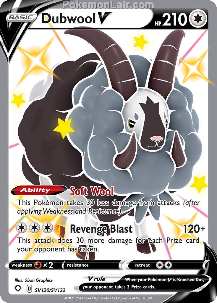 2021 Pokemon Trading Card Game Shining Fates Price List – SV120 Dubwool V