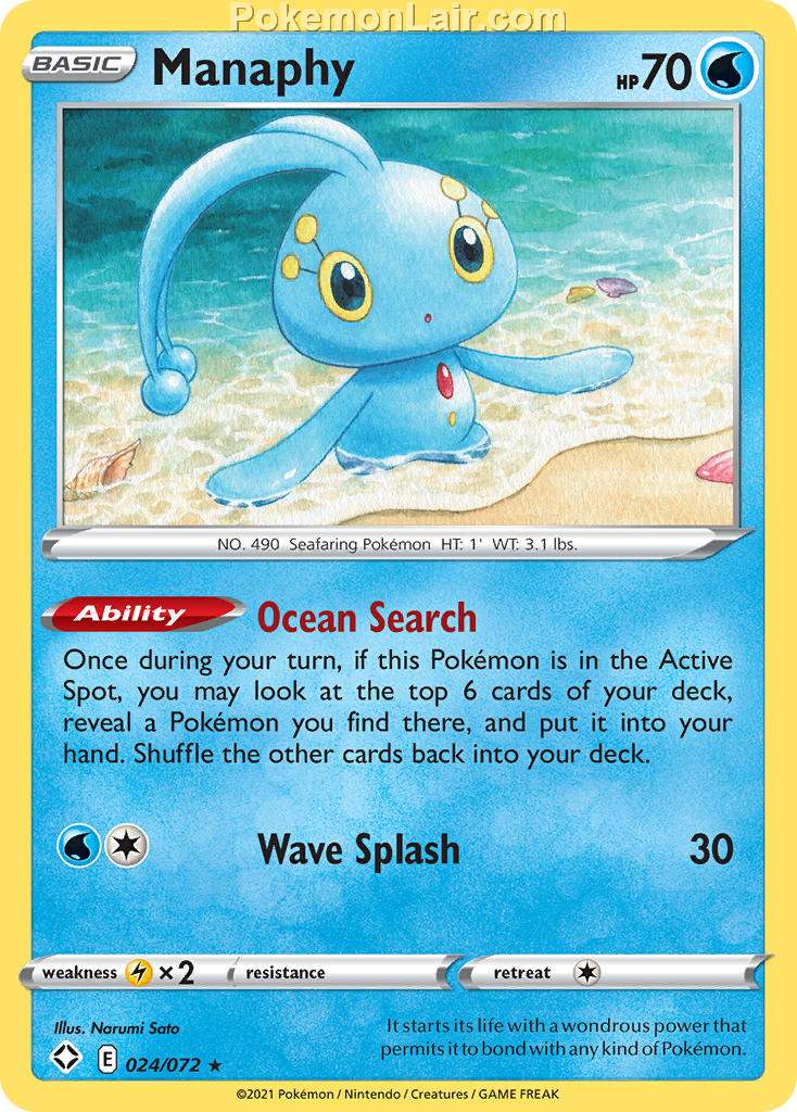 2021 Pokemon Trading Card Game Shining Fates Set List – 24 Manaphy