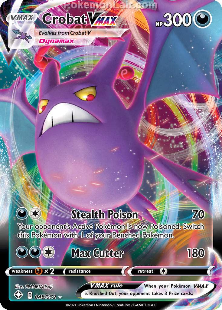 2021 Pokemon Trading Card Game Shining Fates Set List – 45 Crobat VMAX