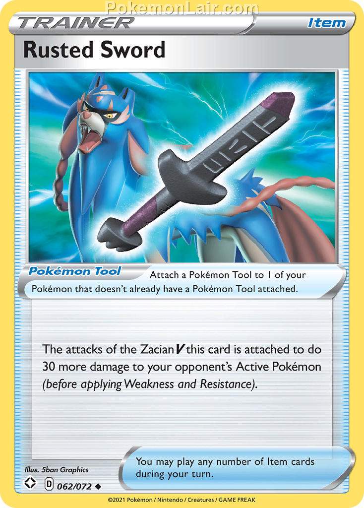 2021 Pokemon Trading Card Game Shining Fates Set List – 62 Rusted Sword