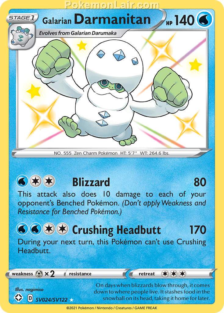 2021 Pokemon Trading Card Game Shining Fates Set List – SV024 Galarian Darmanitan