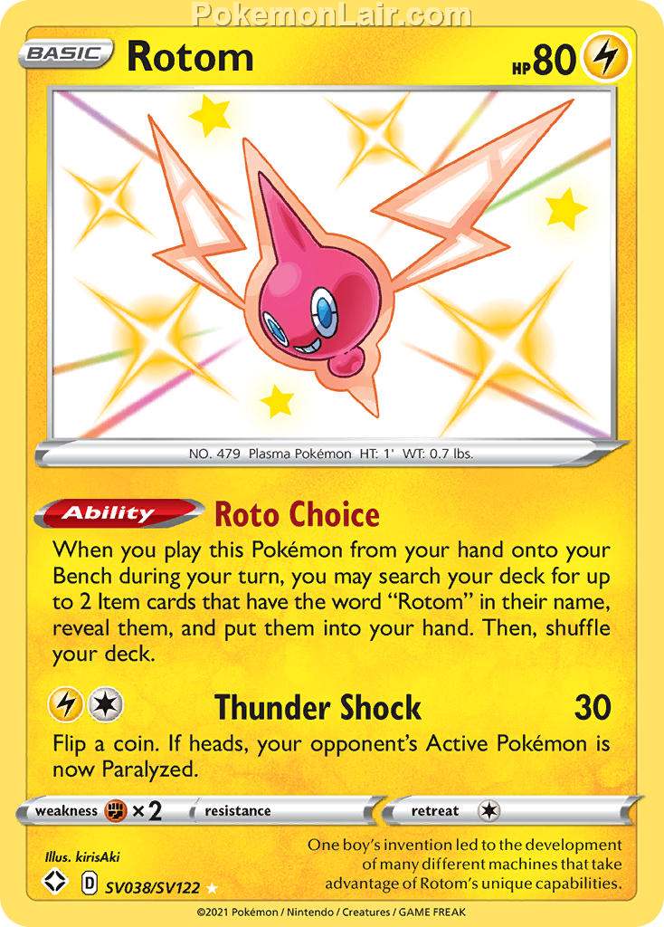 2021 Pokemon Trading Card Game Shining Fates Set List – SV038 Rotom