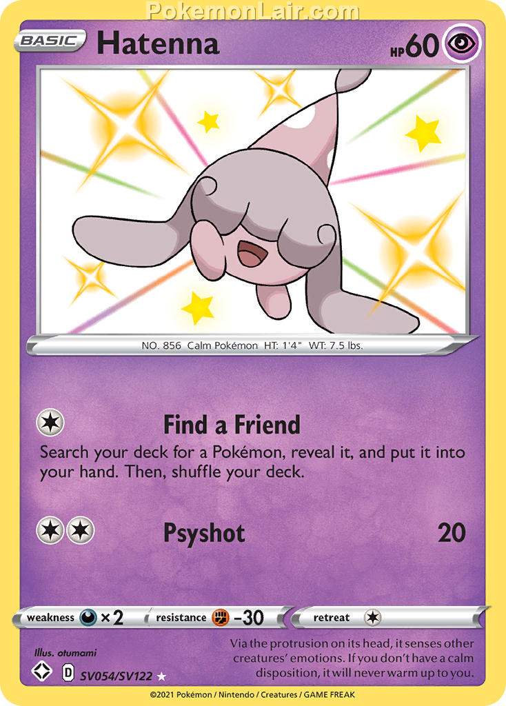 2021 Pokemon Trading Card Game Shining Fates Set List – SV054 Hatenna