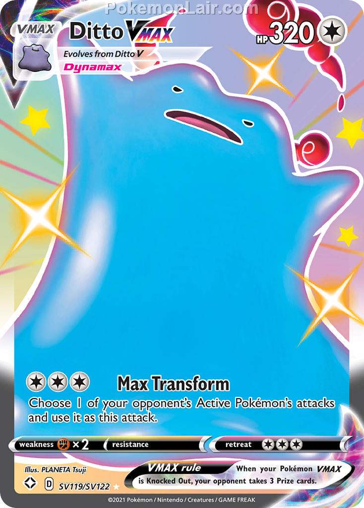 2021 Pokemon Trading Card Game Shining Fates Set List – SV119 Ditto VMAX