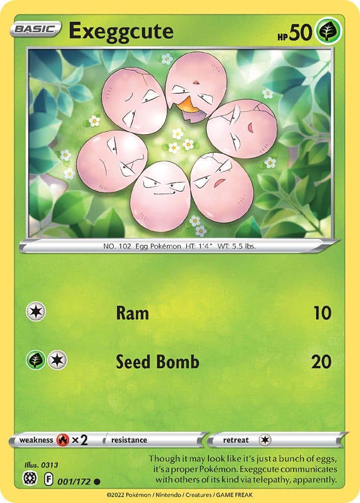 2022 Pokemon Trading Card Game Brilliant Stars Price List 001 Exeggcute