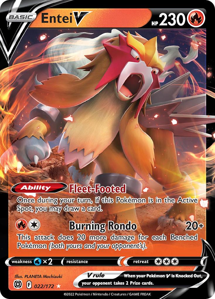 2022 Pokemon Trading Card Game Brilliant Stars Price List 022 Entei V