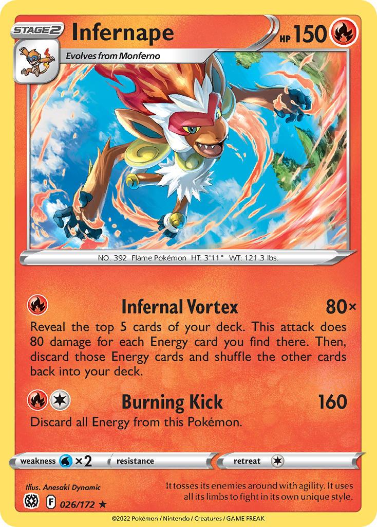 2022 Pokemon Trading Card Game Brilliant Stars Price List 026 Infernape